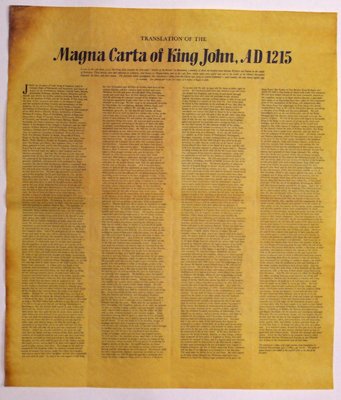Magna Carta antiqued parchment replica document